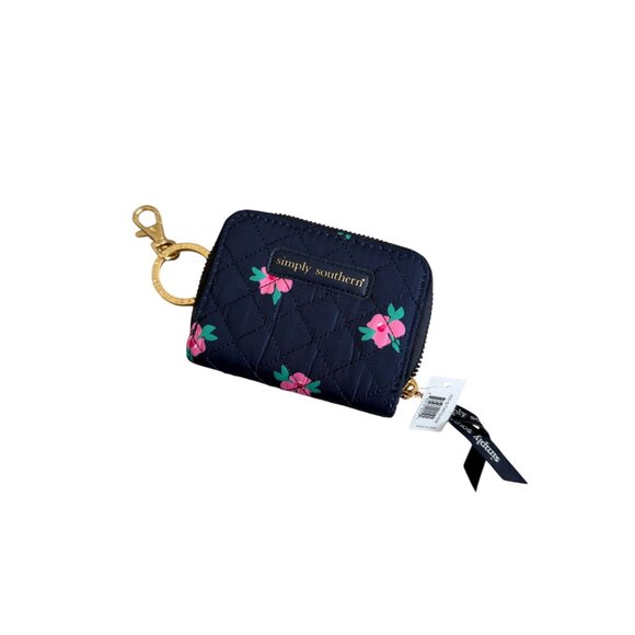 SIMPLY SOUTHERN Navy Pink Floral Zip Wallet NEW NWT - Picture 5 of 5